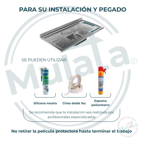 Pileta Central de Acero Inoxidable y base en Hormigón 100 x 53 x 14 cm Pileta Central de Acero Inoxidable y base en Hormigón 100 x 53 x 14 cm
