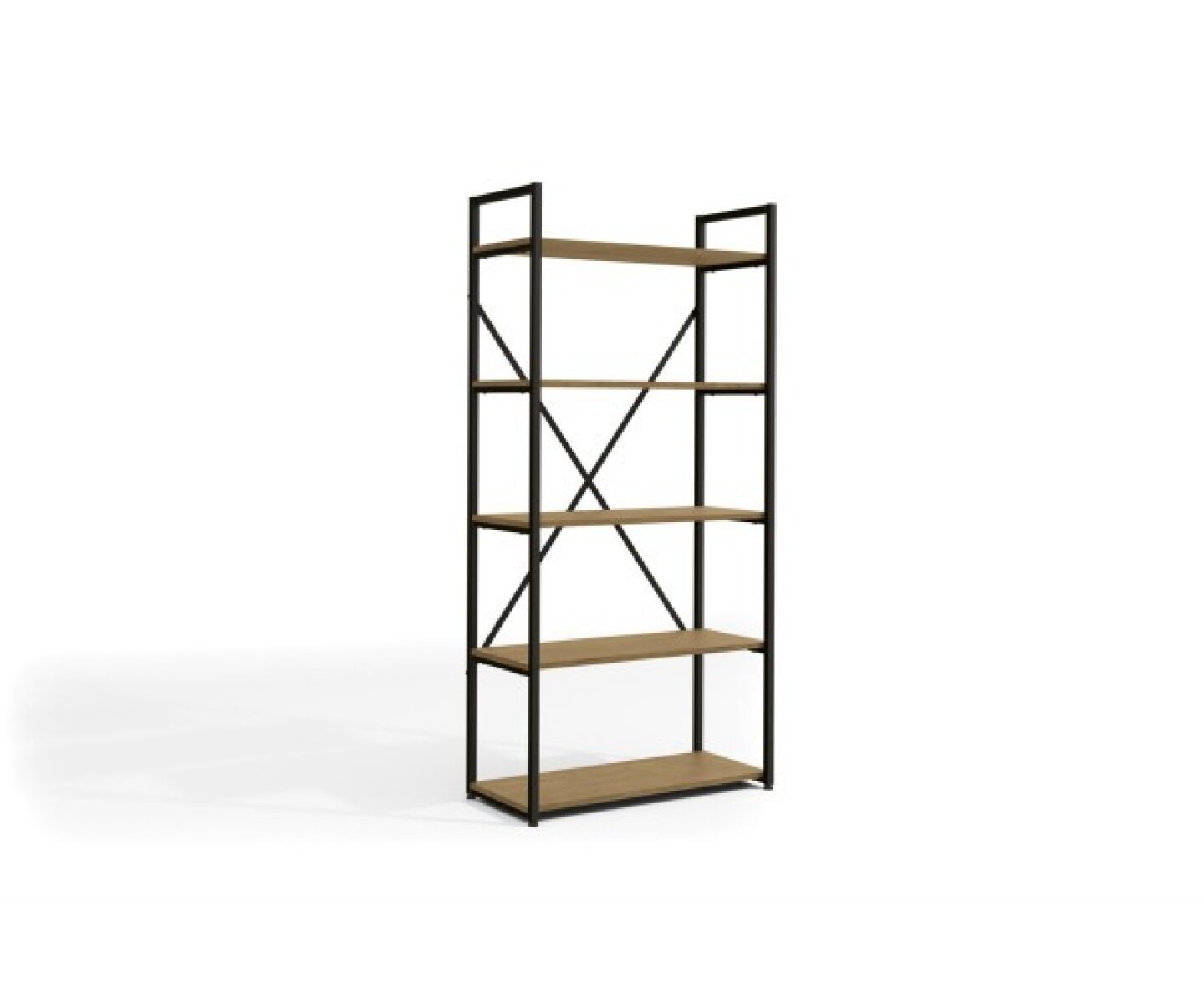 Estanteria tipo industrial Alta 5 estantes Miel y Negro 