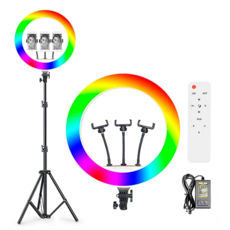 Aro Luz Led Rgb 18"" Usb Con Trípode Y Control Aro Luz Led Rgb 18"" Usb Con Trípode Y Control