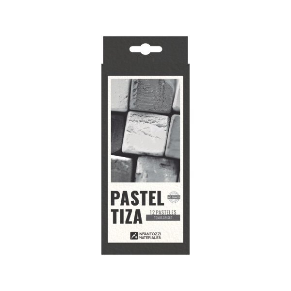 Pastel tiza tonos grises x 12 Única