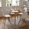 Pack 4 Sillas De Comedor Eames Lumax De Diseño Moderno Con Patas De Madera Blanco