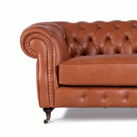 Sofá Chesterfield Luxor - Cuero Advanced - 3 cuerpos Terracota