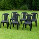 Set x6 Silla Bistró sin apoya brazos NEGRO