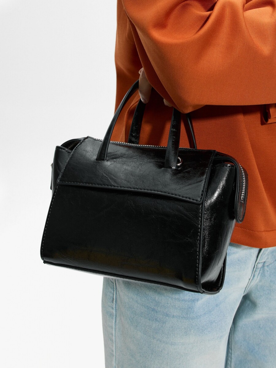 Bolso Tote Con Bandolera negro