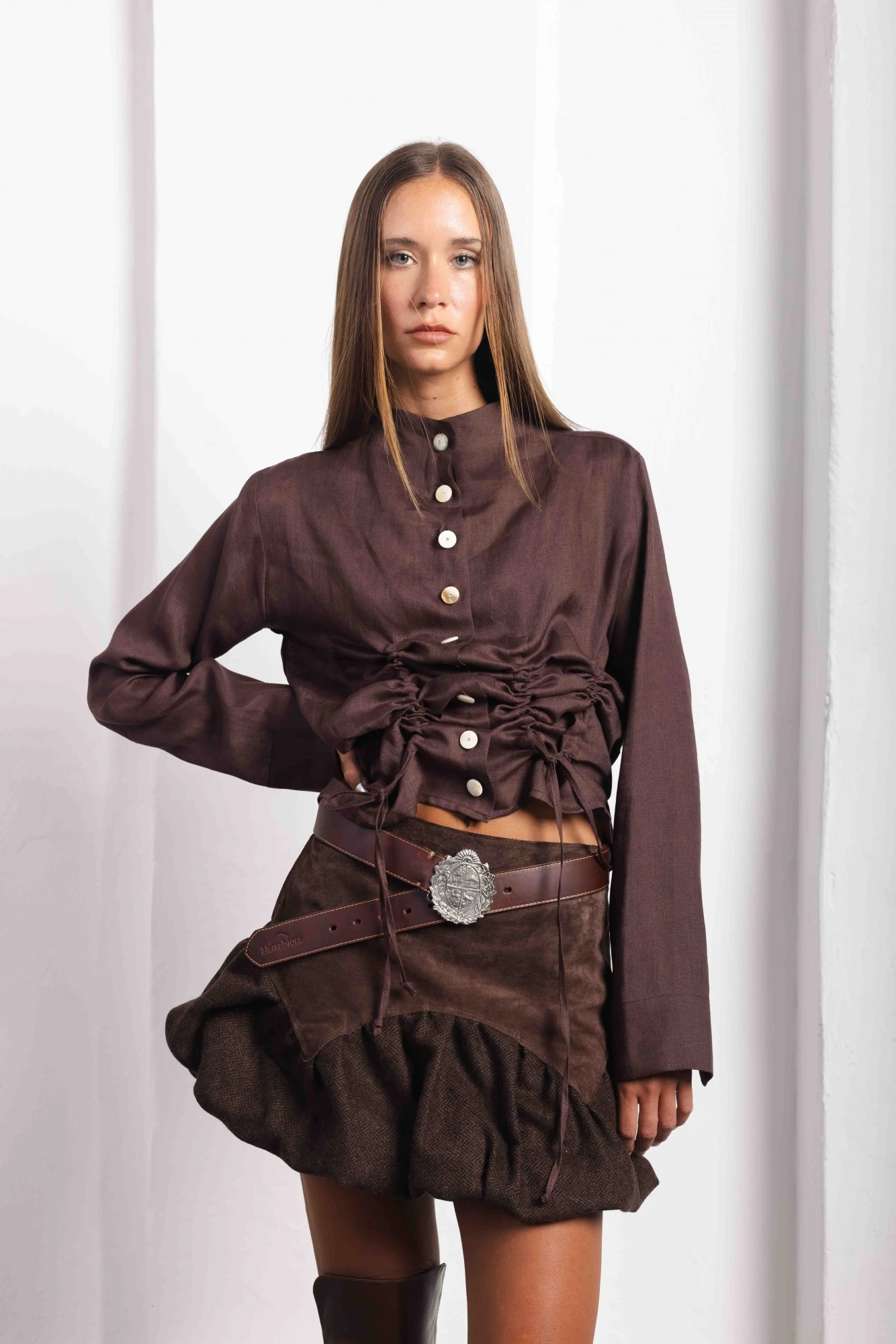 Simple Escudo Belt - Chocolate