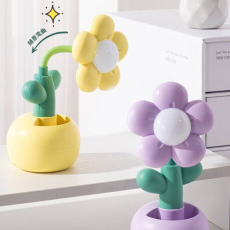 Lámpara de escritorio flor base redonda – diseño infantil Lila