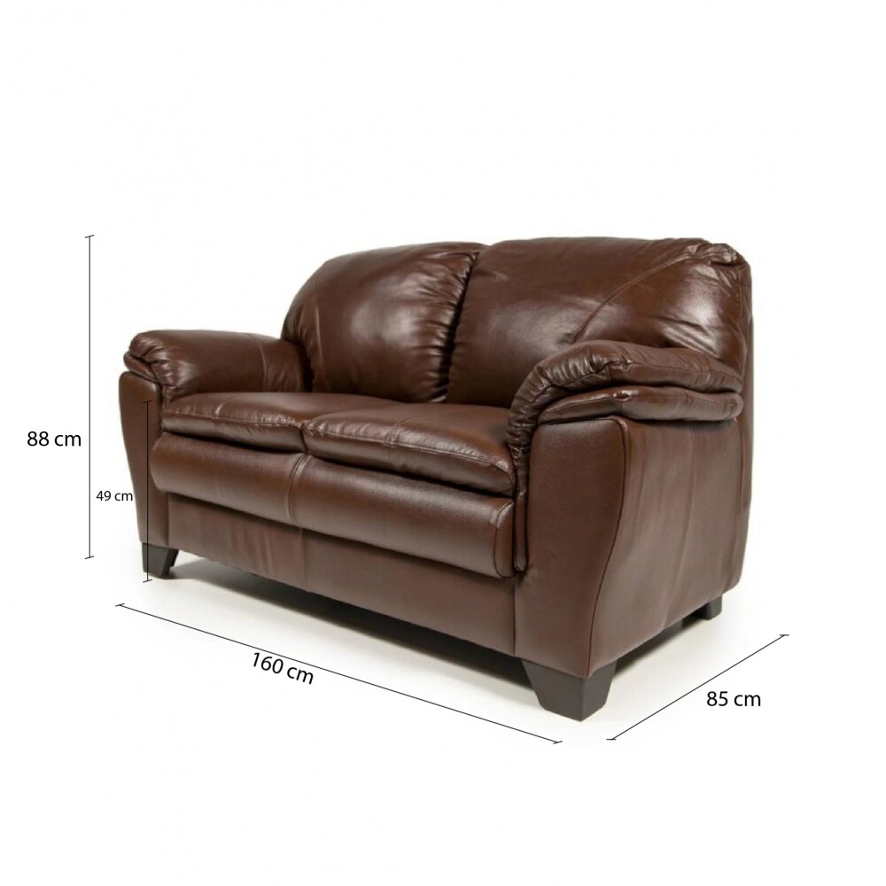 Sillón 100% Cuero - 2 Cuerpos - Monza Caramelo