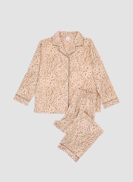 Pijama wincy animal print Crema