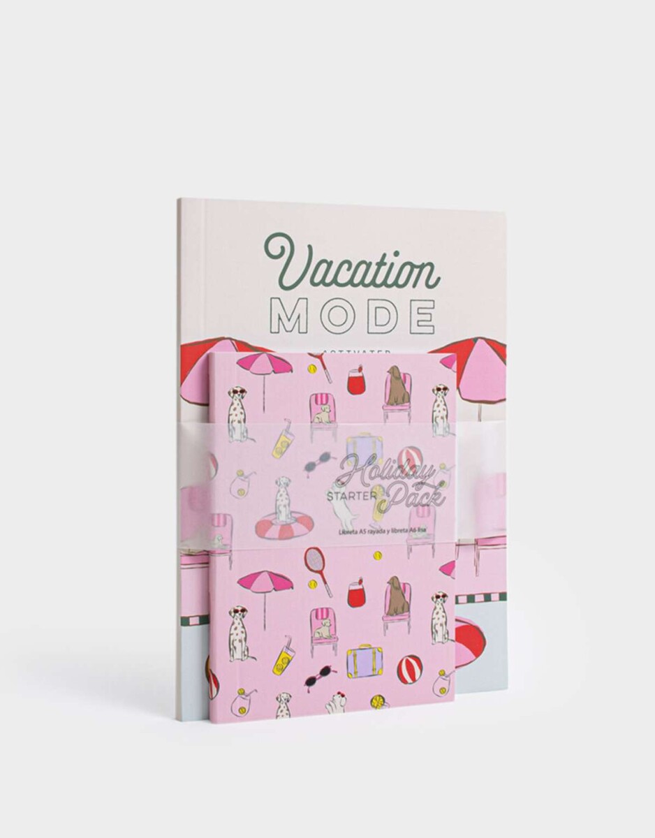 Set De Libretas Vacation Mode - Combinacion Multicolor 