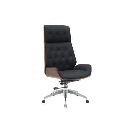 ASIENTO GERENCIAL ALTO MADERA-Y-PU NEGRO CONFORT
