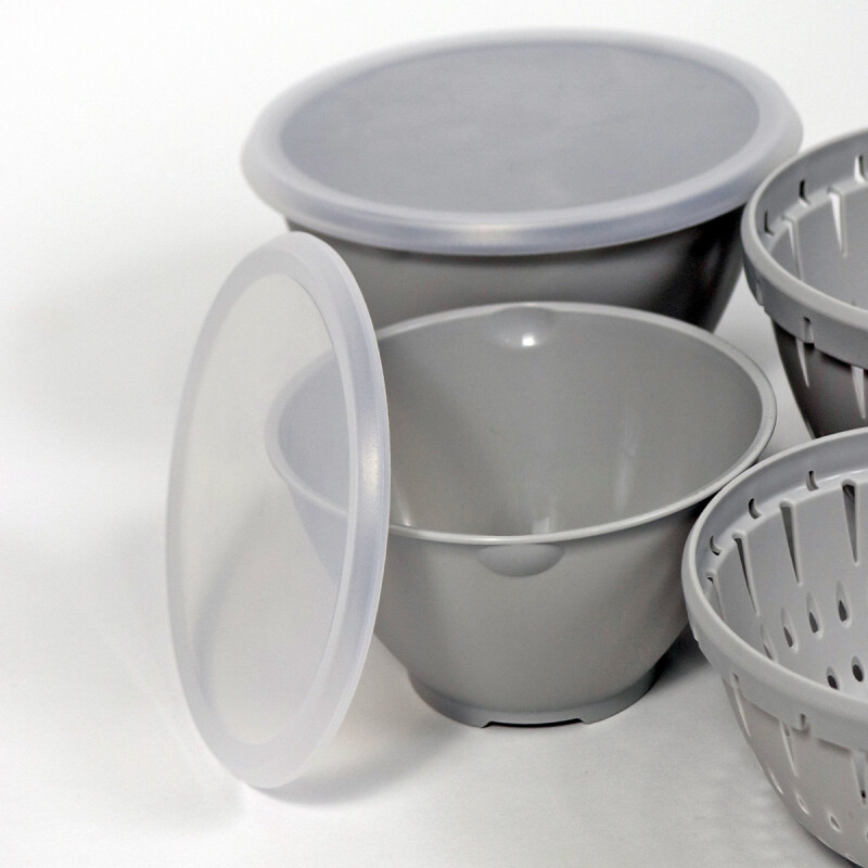 SET BOWL PLAST GRIS 21X16CM 4PZAS Unica