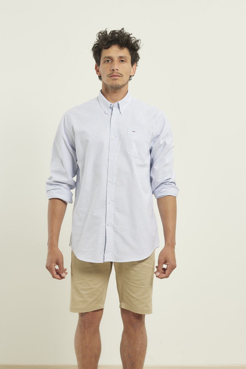 Camisa Harrington Label - Azul/blanco 