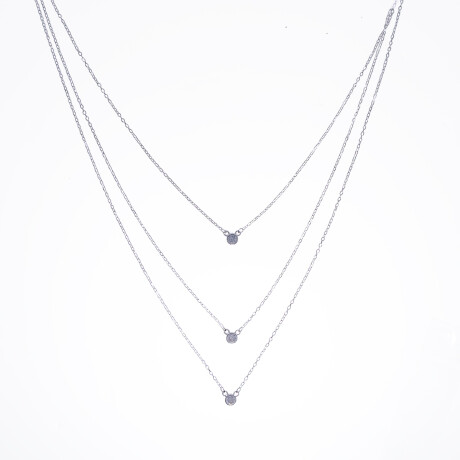 Conjunto de cadena y punto de luz de plata 925 con circonia. Conjunto de cadena y punto de luz de plata 925 con circonia.