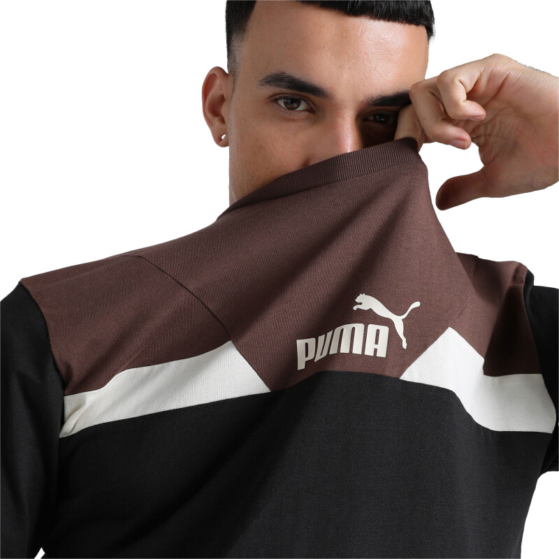 Remera de Hombre Puma Power Colorb Negro - Marrón