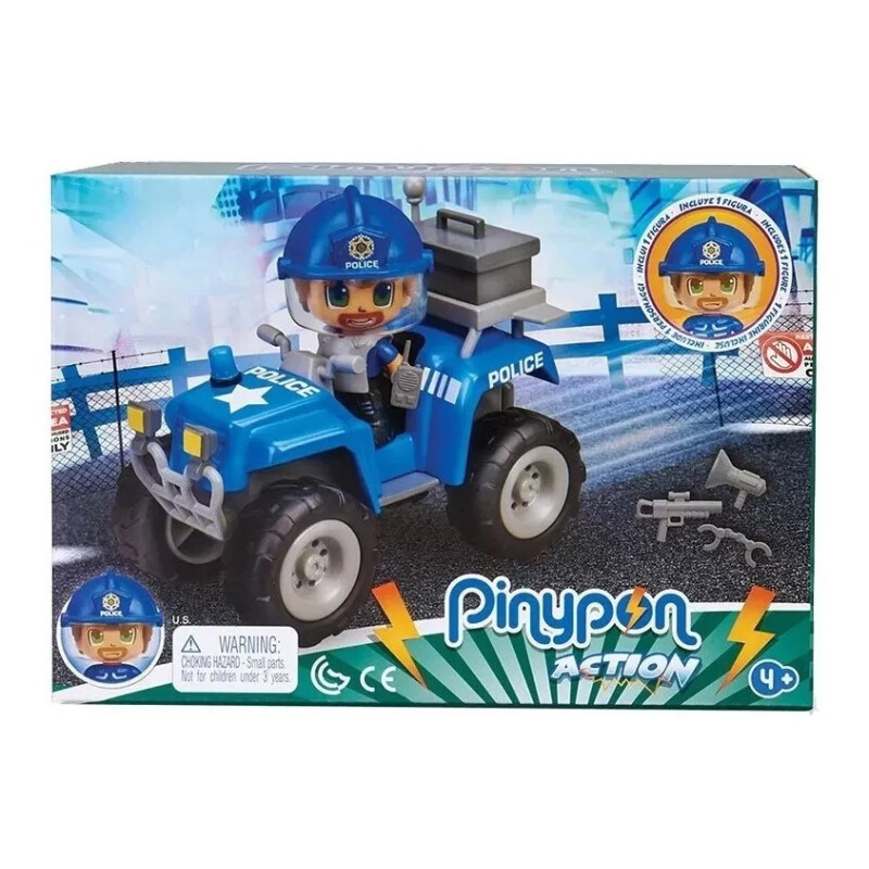 Pinypon Action 15582 Cuatriciclo Vehiculo Con Muñeco Policia Pinypon Action 15582 Cuatriciclo Vehiculo Con Muñeco Policia