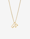 Cadena Corta con Dije Metal Collar Acero Inicial F - Dorado