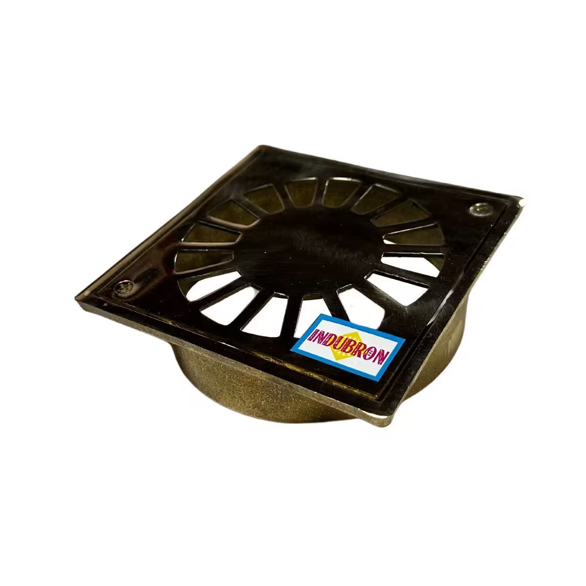 Rejilla Bronce Pulido Con Base Reja 10x10 Cm 