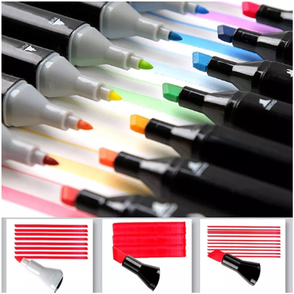 Set De Marcadores Drypens x48 Doble Punta Con Estuche Set De Marcadores Drypens x48 Doble Punta Con Estuche