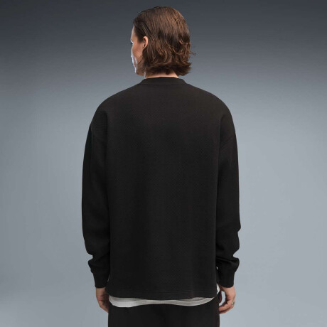 Buzo Ess Elevated Relaxed Material Crew de Hombre Negro