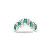 Anillo Escalón-Plata 925-Con Esmeralda y Zirconia-AN4607 conpiedra