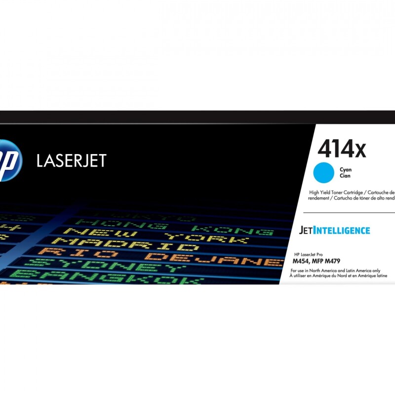 HP 414X - Alto rendimiento - cián - original - LaserJet - cartucho de tóner (W2021X) - para Color LaserJet Enterprise M455, MFP HP 414X - Alto rendimiento - cián - original - LaserJet - cartucho de tóner (W2021X) - para Color LaserJet Enterprise M455, MFP