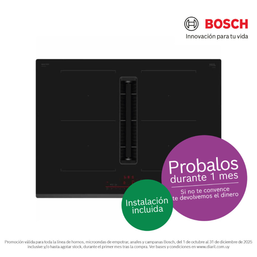 Placa de inducción Bosch c/extractor Placa de inducción Bosch c/extractor