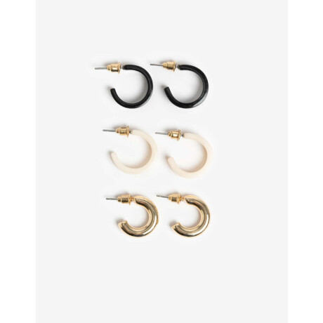 Set De Argollas Y Resina Dorado