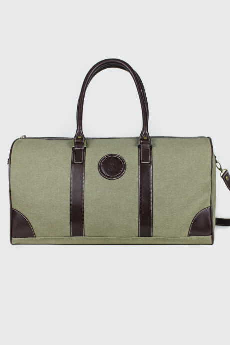 Bolso Cuero y Lona Federico Verde