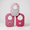 Set x3 baberos c velcro LORELLI rosa