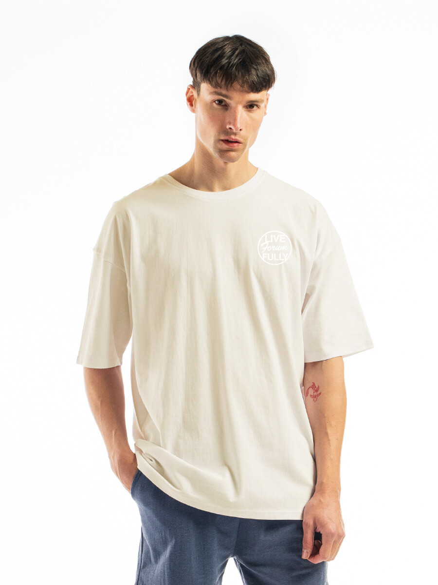 Remera Estampada Oversize - BEIGE/ FANTASIA 1 