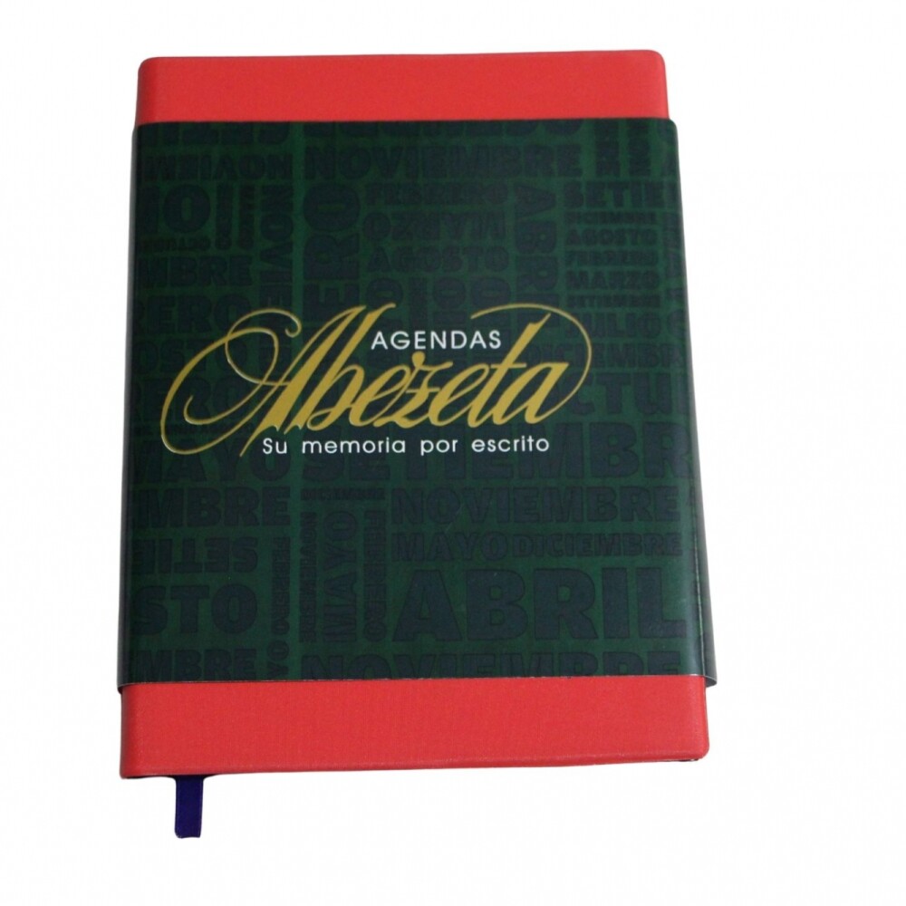 AGENDA ABEZETA 211 CLASICA MEDIUM TAPA FUNDA SEMANA A LA VISTA COLOR ROJO