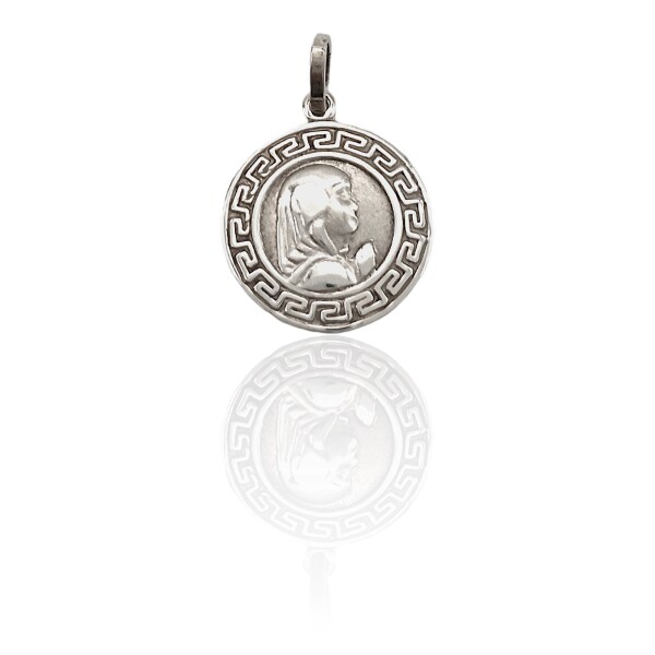 Dije Medalla Virgen Niña-Plata 925-Sin piedra-CP3025 Sinpiedra