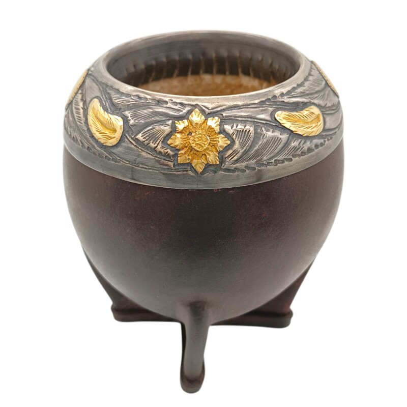 Mate torpedo linea Bresciani - Plata y oro - MTTO37 Marrónuniforme