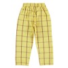 SS25.UN2502 Pantalón De Algodón A Cuadros Con Bolsillos Y Elástico Amarillo Piupiuchick - 4 Años