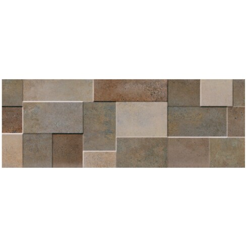Ceramica Oxido Decorada 30X90Cm Pared GAMAS DE GRIS