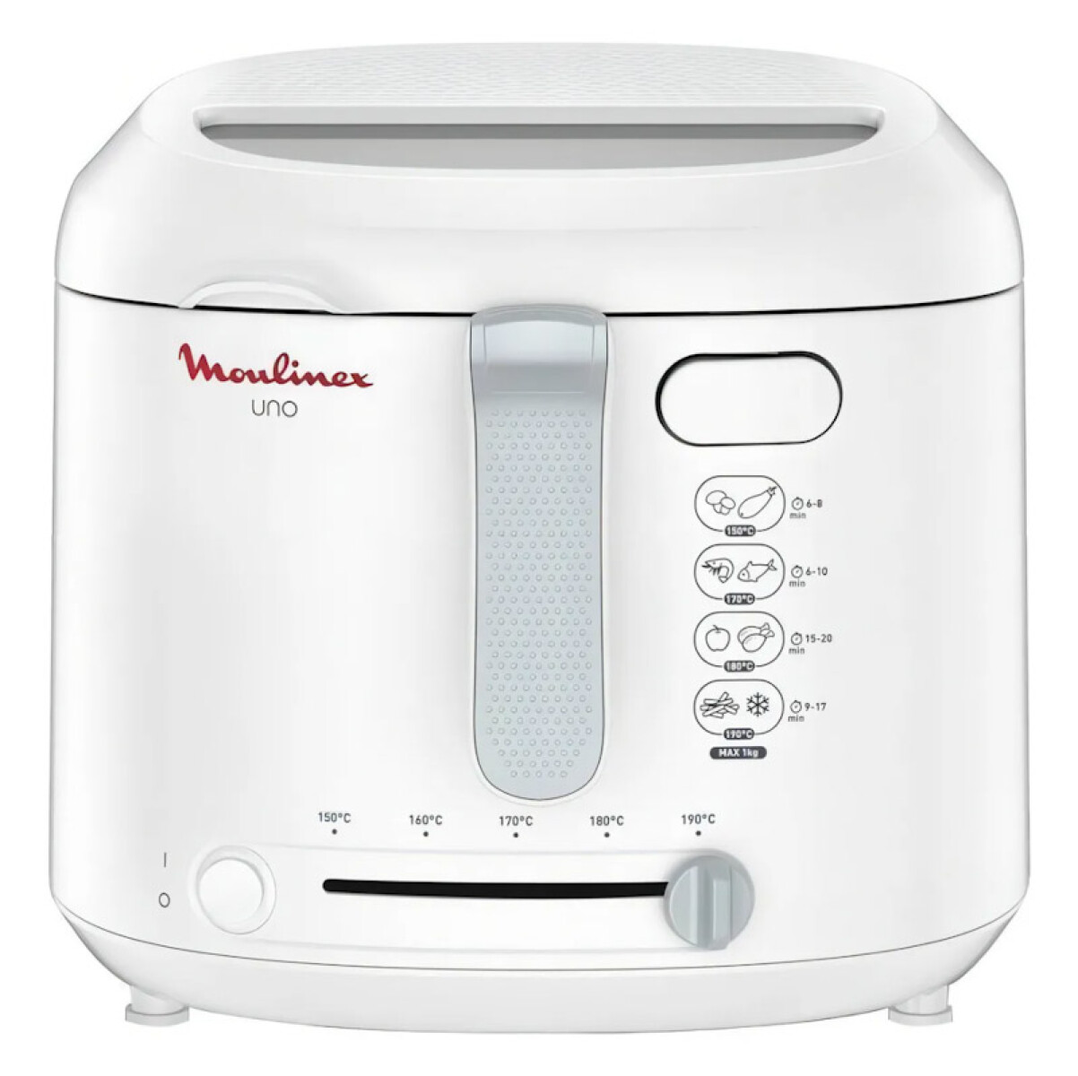 Freidora con aceite Moulinex Uno, filtro antihumo, color blanco. 