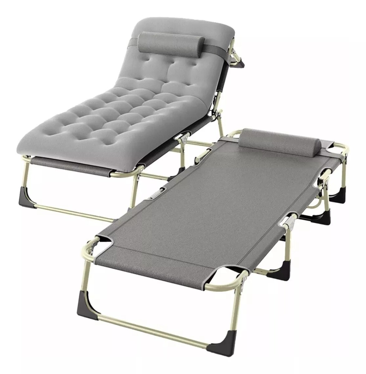 Catre Plegable con colchón - GRIS 