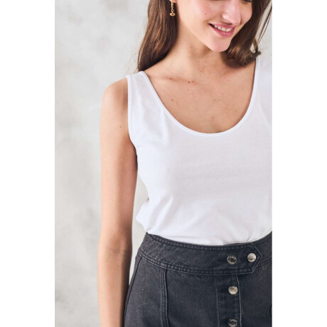 Musculosa Algodon Peinado Blanco