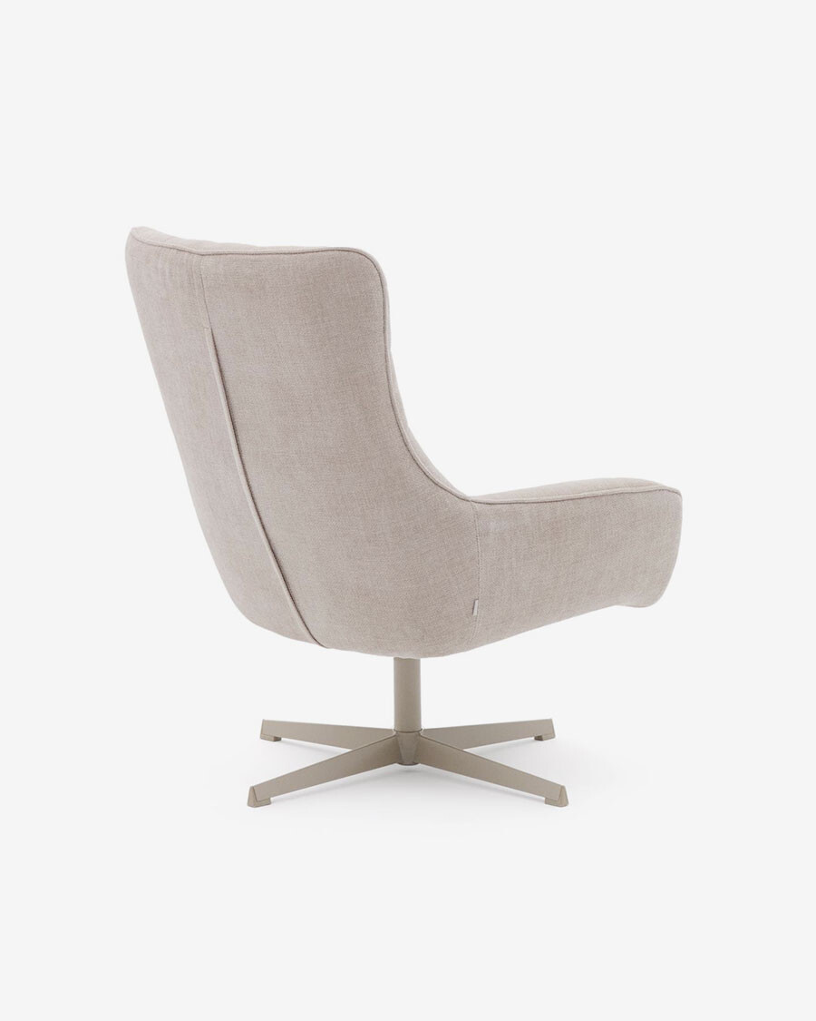 Butaca giratoria Jaspe beige y metal con beige y metal con con acabado gris FSC 100%
