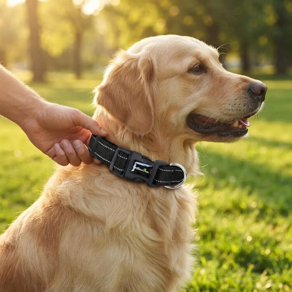 Collar Para Mascotas Talle M Refractario NEGRO