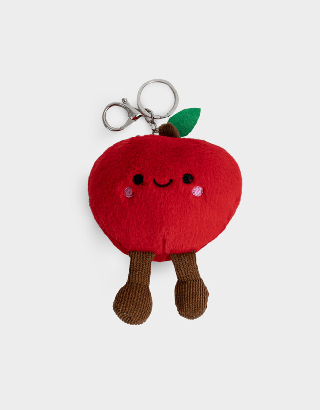 Llavero Peluche Llavero Y Charm Manzana Plushie - Rojo Burdeaux