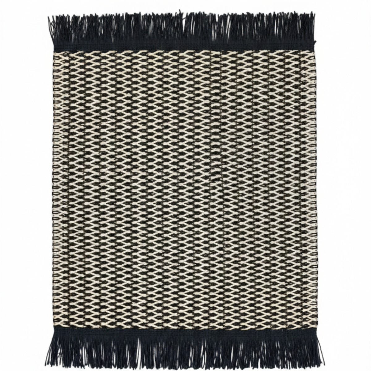 INDIVIDUAL RECT NEGRO COMB C/FLECOS 30X45CM 