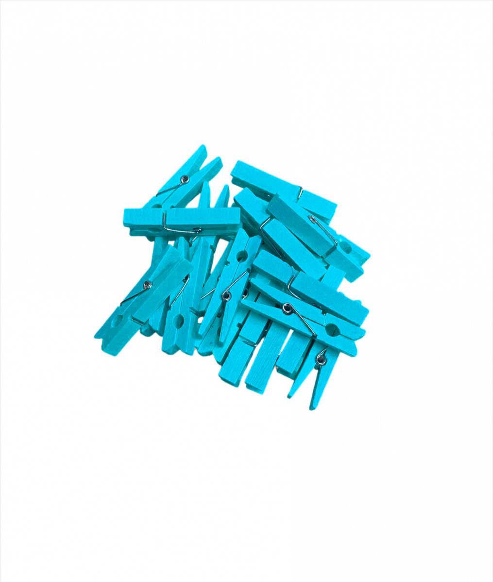 Palillos de Madera en Color x 20 - Celeste 