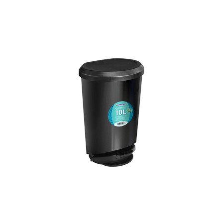 PAPELERA TACHO RESIDUOS 10 LITROS CON PEDAL NEGRO