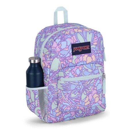 Mochila Escolar Jansport Cross Town Original Unisex Urbana Fluid Floral Pastel Lilac