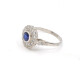 Anillo En Platino, Zafiro Redondo Y Brillantes Anillo En Platino, Zafiro Redondo Y Brillantes