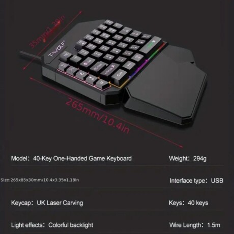 Mini teclado gamer T-Wolf V01