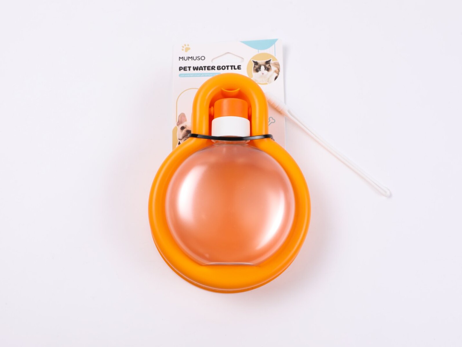 BOTELLA PLEGABLE PORTÁTIL PARA MASCOTAS 350 ML (NARANJA CORAL) 