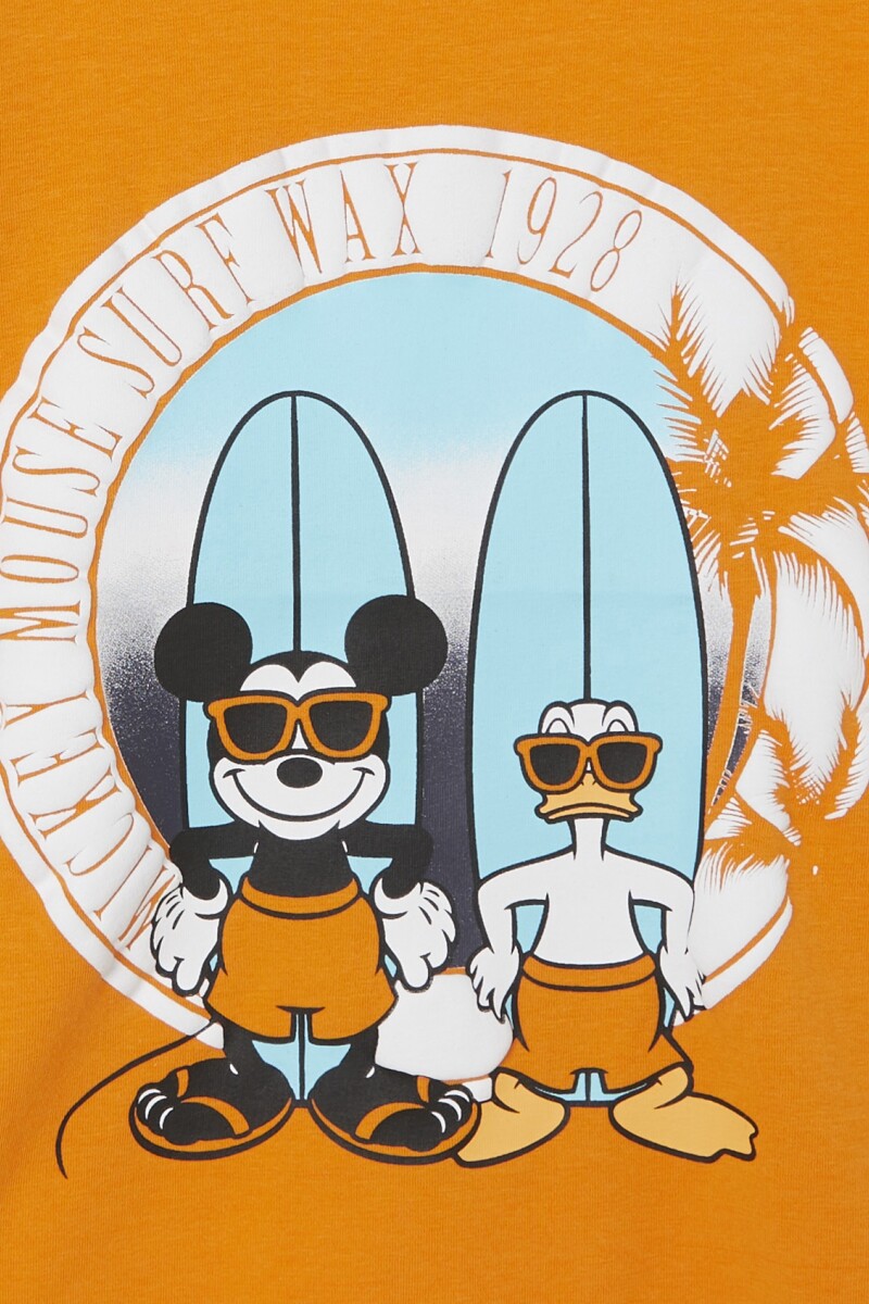 Camiseta Con Estampa De Mickey Mouse Sun Orange
