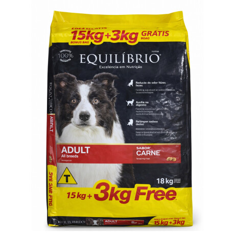 ALIMENTO DE PERRO EQUIL. ADULTOS CARNE 15+3KGRS ALIMENTO DE PERRO EQUIL. ADULTOS CARNE 15+3KGRS